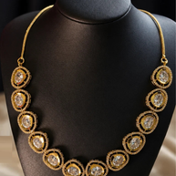 Zareen Oval Kundan Necklace & Earring Set