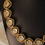 Zareen Oval Kundan Necklace & Earring Set