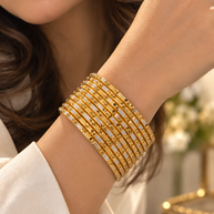 2.10 Two Tone Gold & Silver Bangles Set | Thin Stackable Indian Pakistani Bangles | Traditional Bridal Wedding Jewelry Set of 12