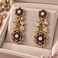 Elegant floral statement necklace set