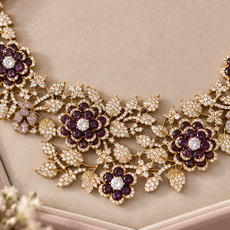 Elegant floral statement necklace set