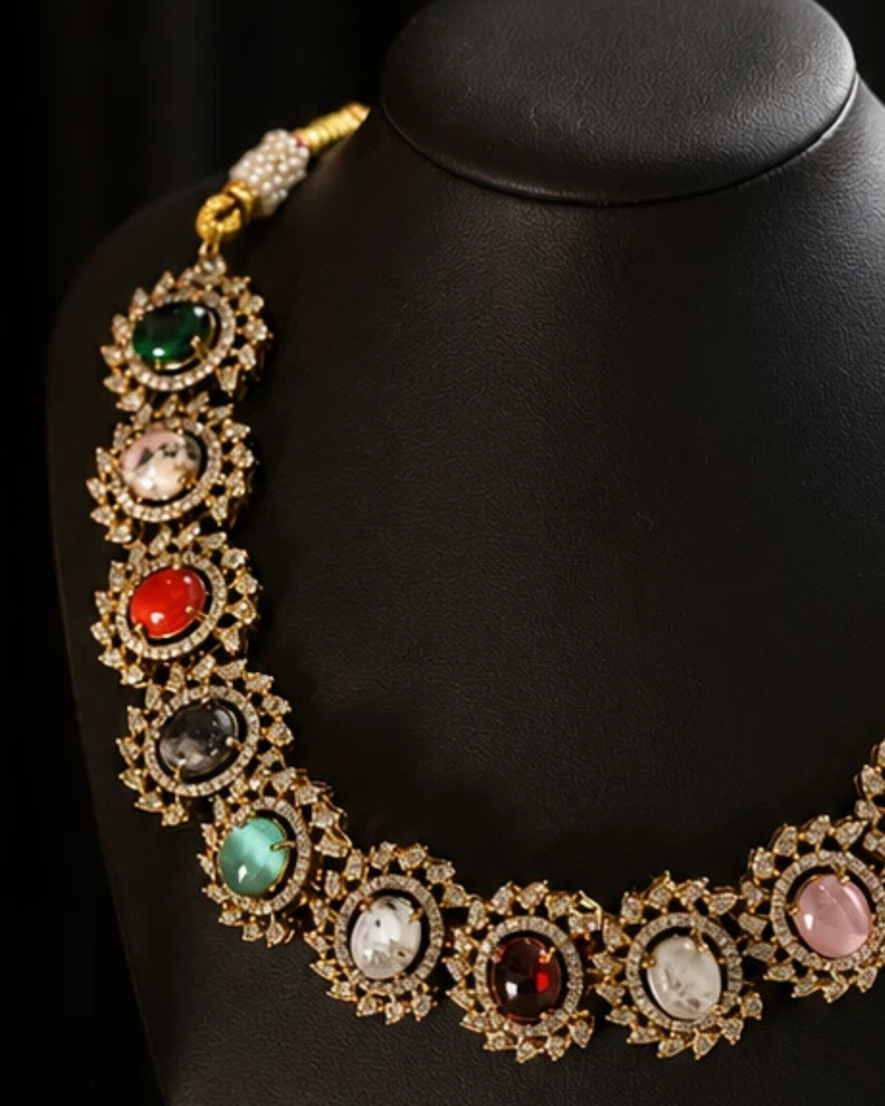 Sabasachi Insipired Noor Navratan Multicolor Statement Necklace Set
