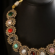 Sabasachi Insipired Noor Navratan Multicolor Statement Necklace Set