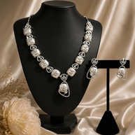 leste Pearl & American Diamond Necklace Set