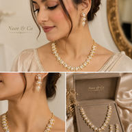 Aurelia Pearl & American Diamond Necklace Set