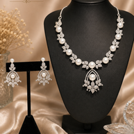 Seraphina Pearl & American Diamond Necklace Set