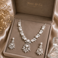 Seraphina Pearl & American Diamond Necklace Set