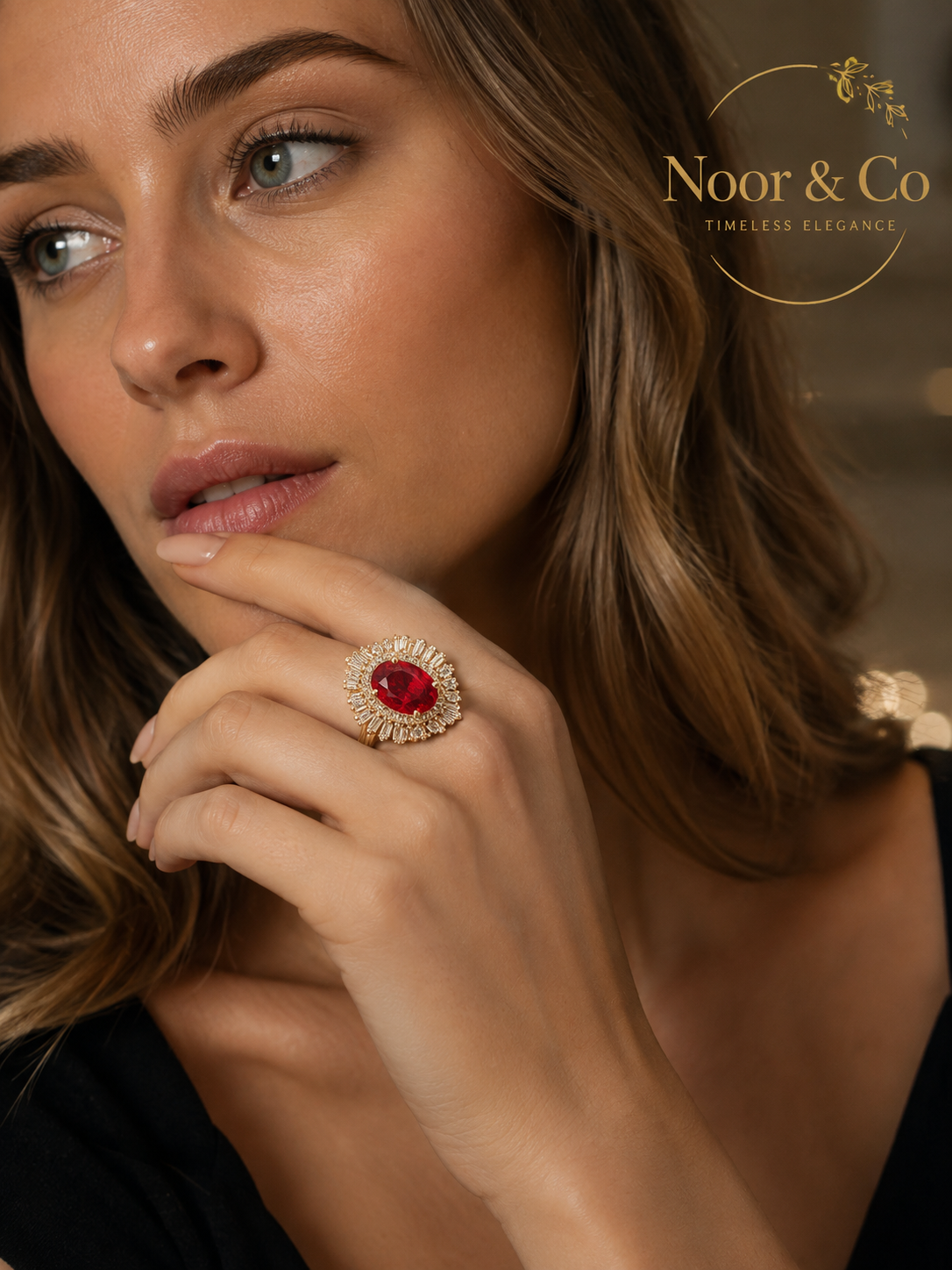 Crimson Radiance Statement Ring