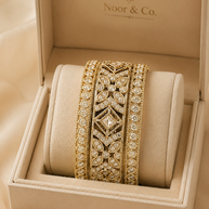Gold Vintage CZ Bangle Set | 3-Piece Crystal Bridal Bangles | Pakistani Indian