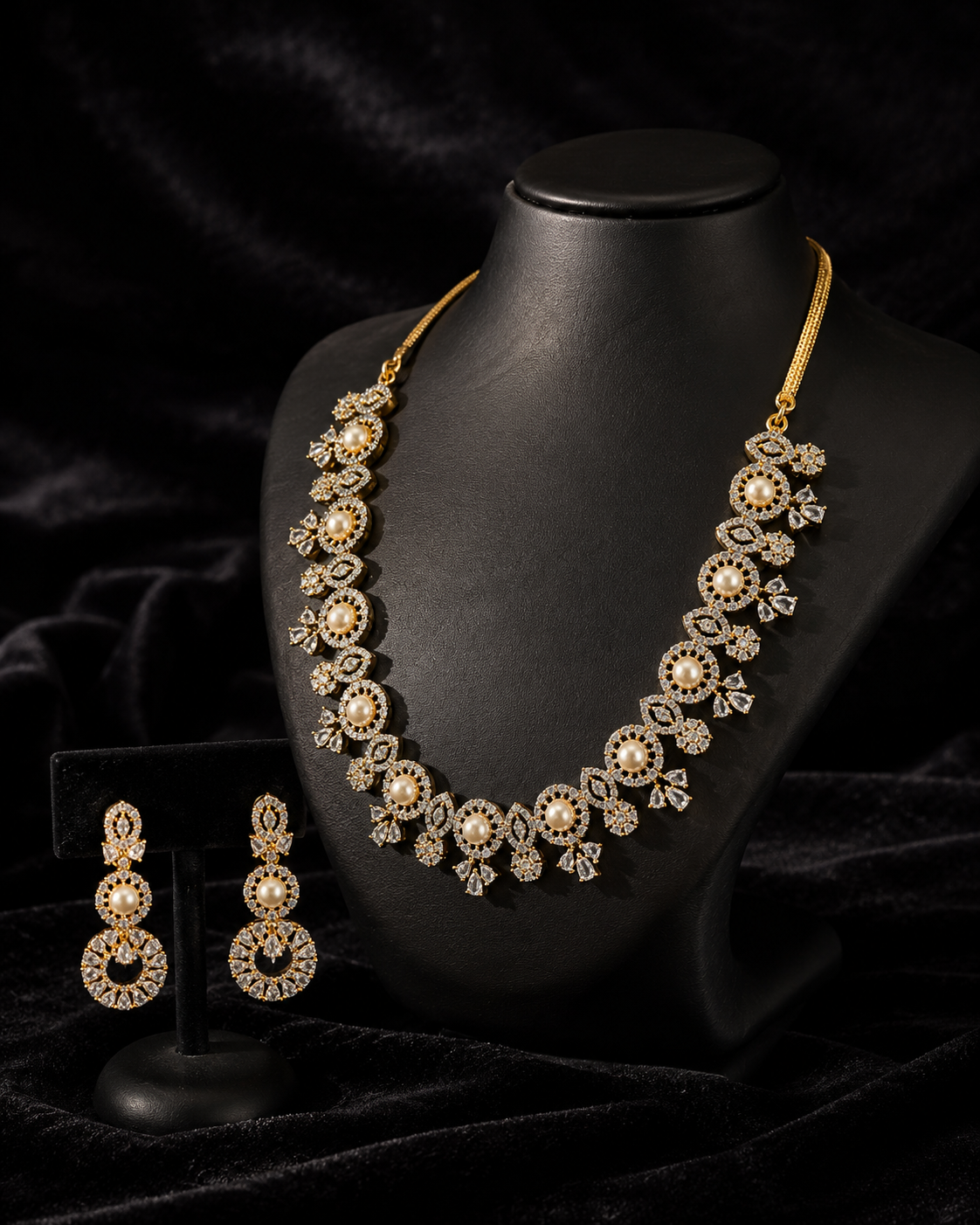 Aurelia Pearl & Crystal Statement Necklace Set