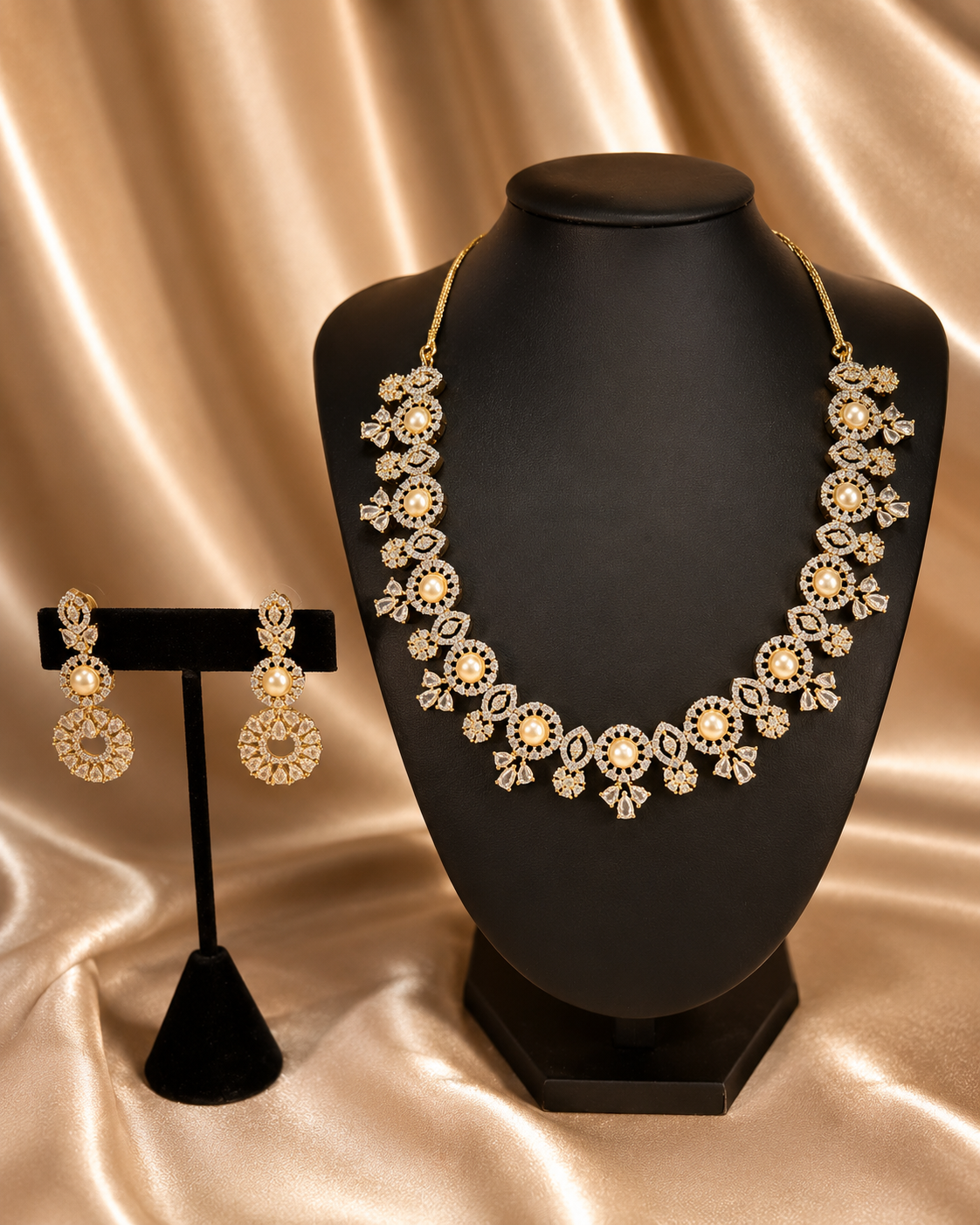 Aurelia Pearl & Crystal Statement Necklace Set