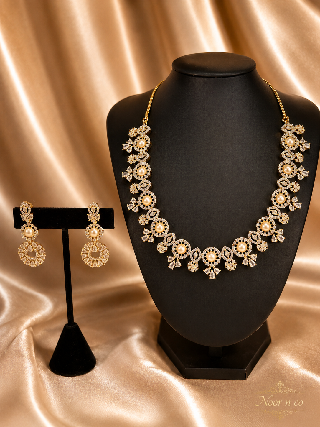 Aurelia Pearl & Crystal Statement Necklace Set