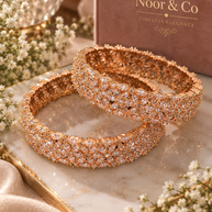 Rose Gold Crystal Blossom Bangles