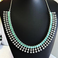 Mint Radiance Crystal Necklace & Earrings Set