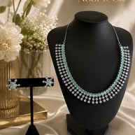 Mint Radiance Crystal Necklace & Earrings Set