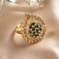 Ruby Radiance Teardrop Statement Ring