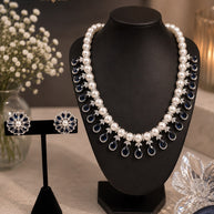 Pearl Elegance American Diamond Necklace Set