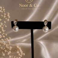 18K Gold Plated Luminous Pearl Teardrop Earrings
