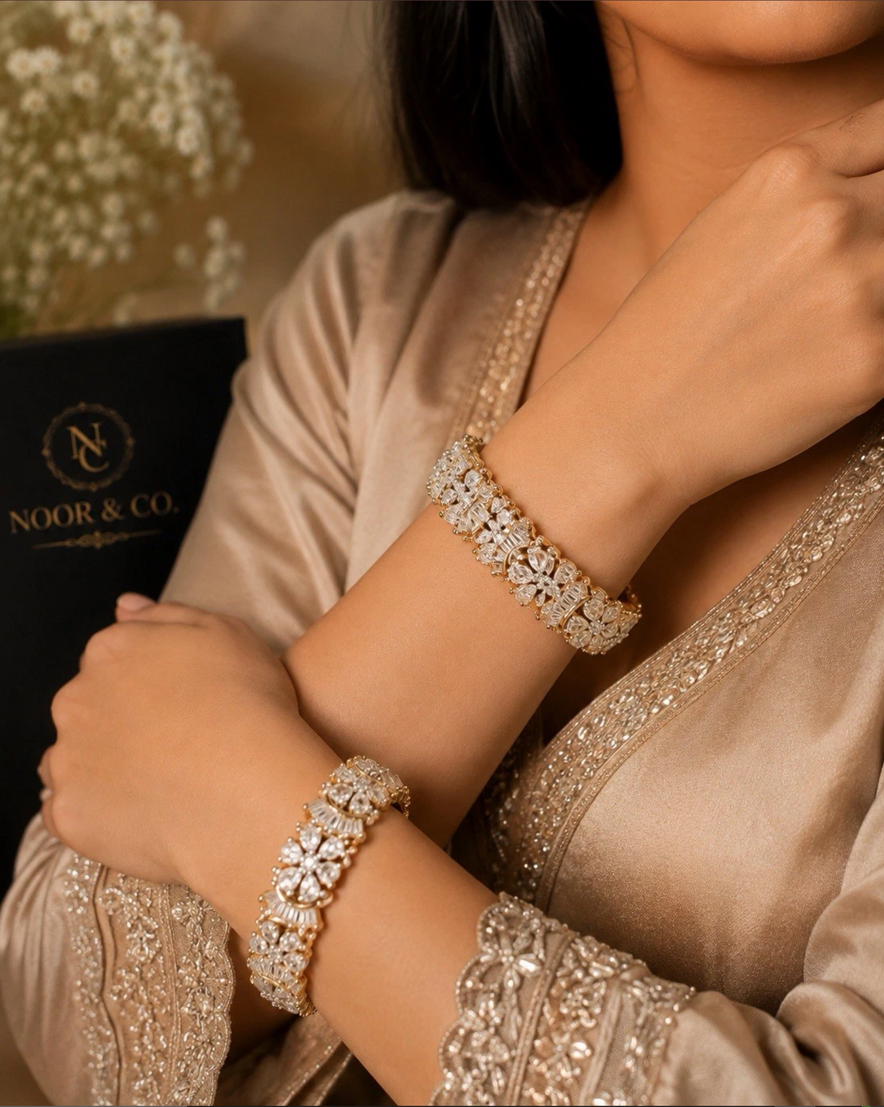 Celestial Bloom American Diamond Bangles