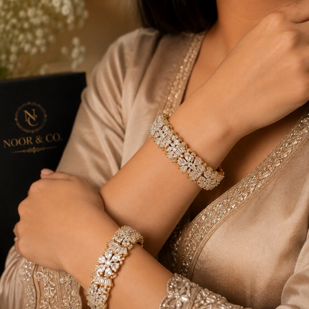 Celestial Bloom American Diamond Bangles