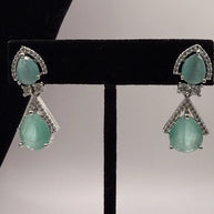 Elegant Mint Green & Silver Jewelry Set
