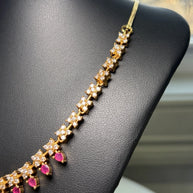 Ruby Teardrop Crystal Necklace & Earrings Set