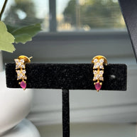 Ruby Teardrop Crystal Necklace & Earrings Set