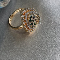 Emerald  Radiance Teardrop Statement Ring