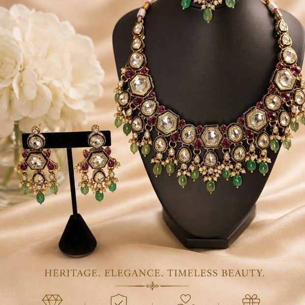 Emerald Heirloom Kundan Bridal Set