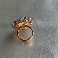 Celestial Bloom Multicolor Statement Ring