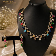Prismatic Luxe American Diamond Necklace Set