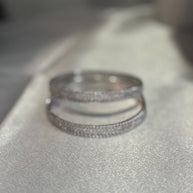 Silver Tone CZ Bangle Set Size 2.10 Indian Pakistani Bridal Party Jewelry