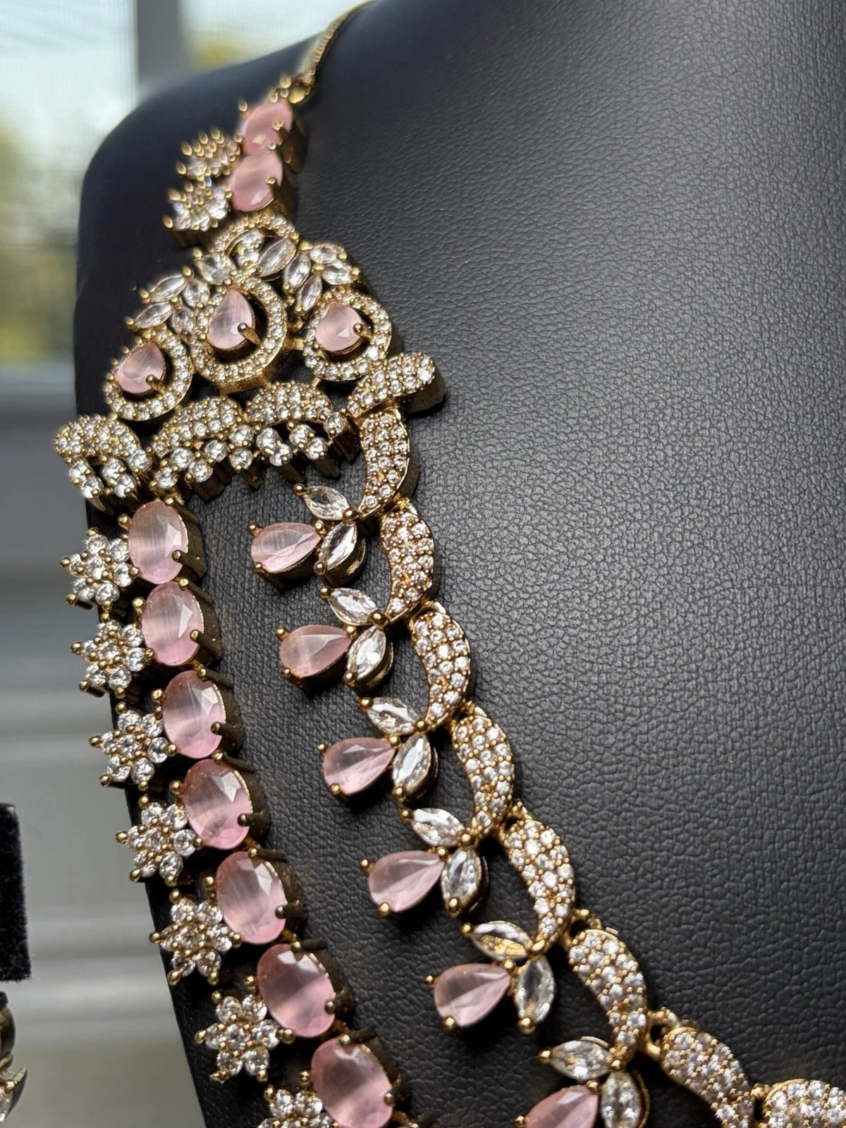 Blush Royale Bridal Necklace & Earrings Set