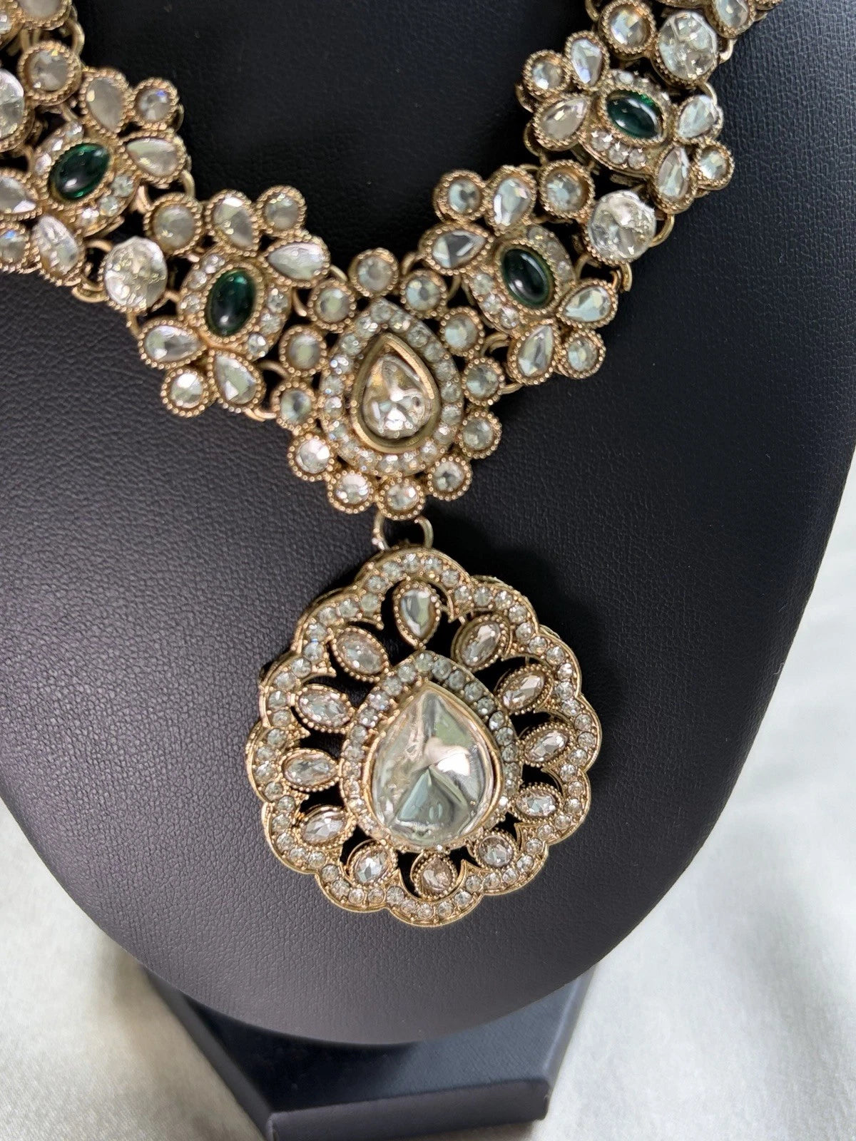 Emerald Royale Polki Bridal Necklace Set