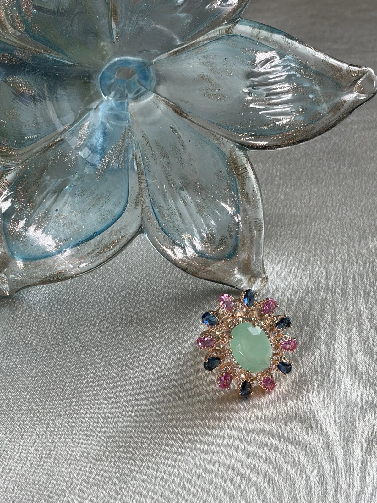 Celestial Bloom Multicolor Statement Ring