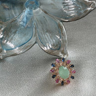 Celestial Bloom Multicolor Statement Ring