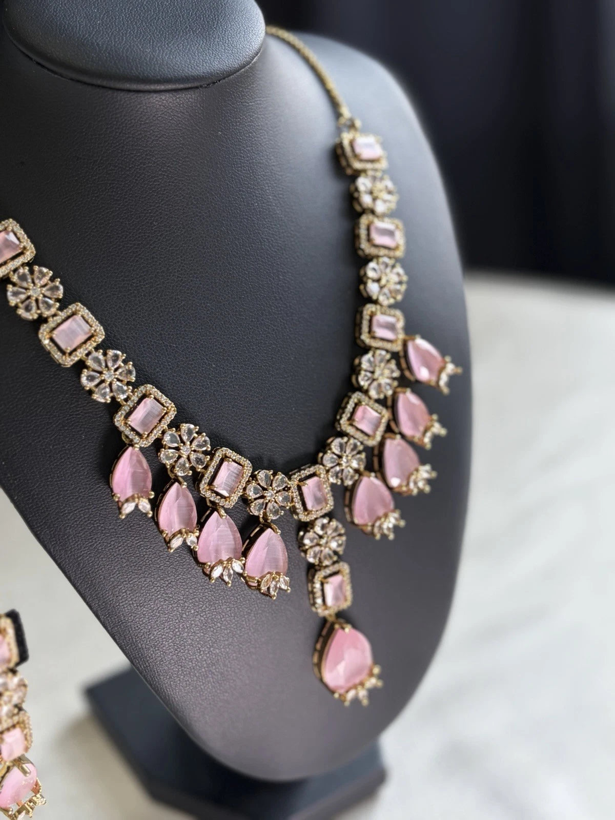 Blush Petal CZ Necklace Set