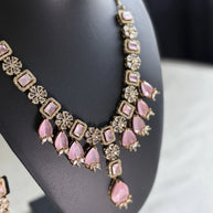 Blush Petal CZ Necklace Set