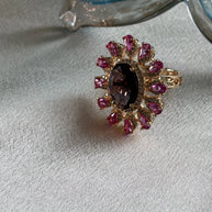 Midnight Bloom Statement Ring