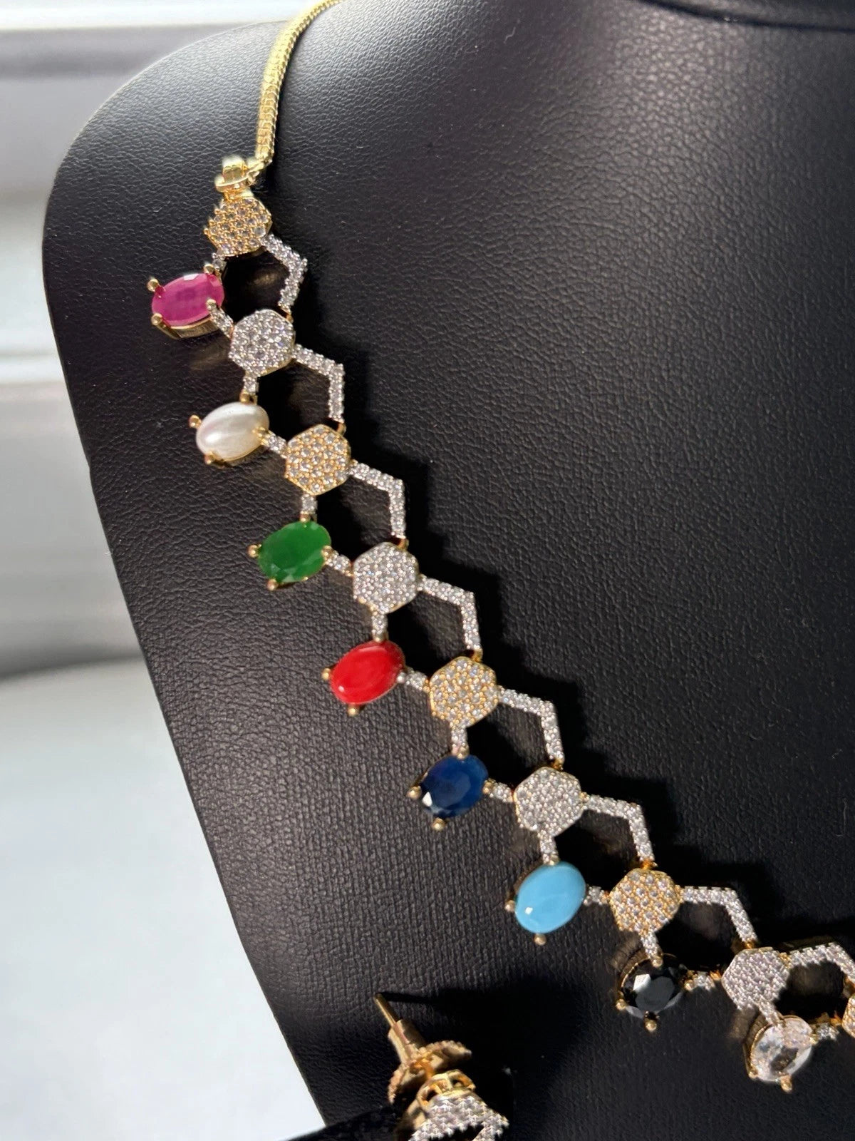 Prismatic Luxe American Diamond Necklace Set