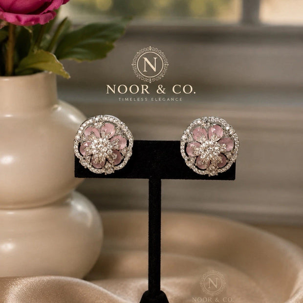 Blush Bloom Floral Stud Earrings