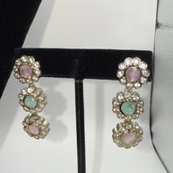 Pastel Floral Necklace Set with Matching Earrings