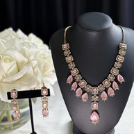Blush Petal CZ Necklace Set