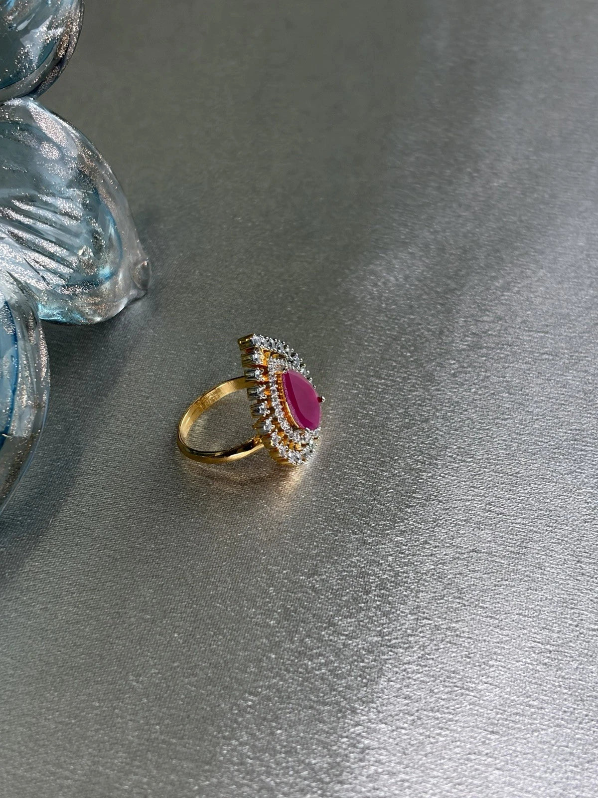Rose Royale Teardrop Halo Ring