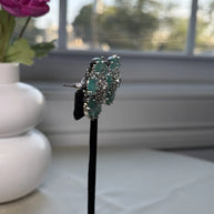 Aqua Bloom Crystal Stud Earrings