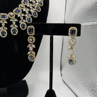 Royal Blue Crystal Necklace Set with Matching Earrings