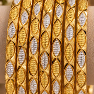 Two-Tone Gold Bangles - Set of 8