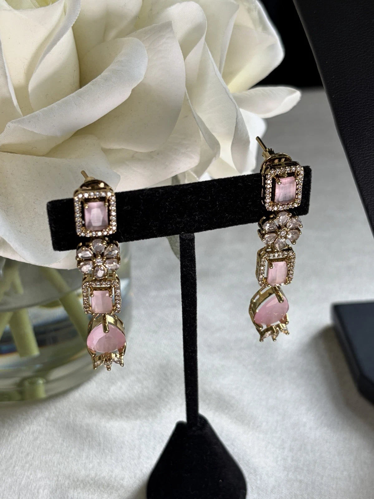 Blush Petal CZ Necklace Set