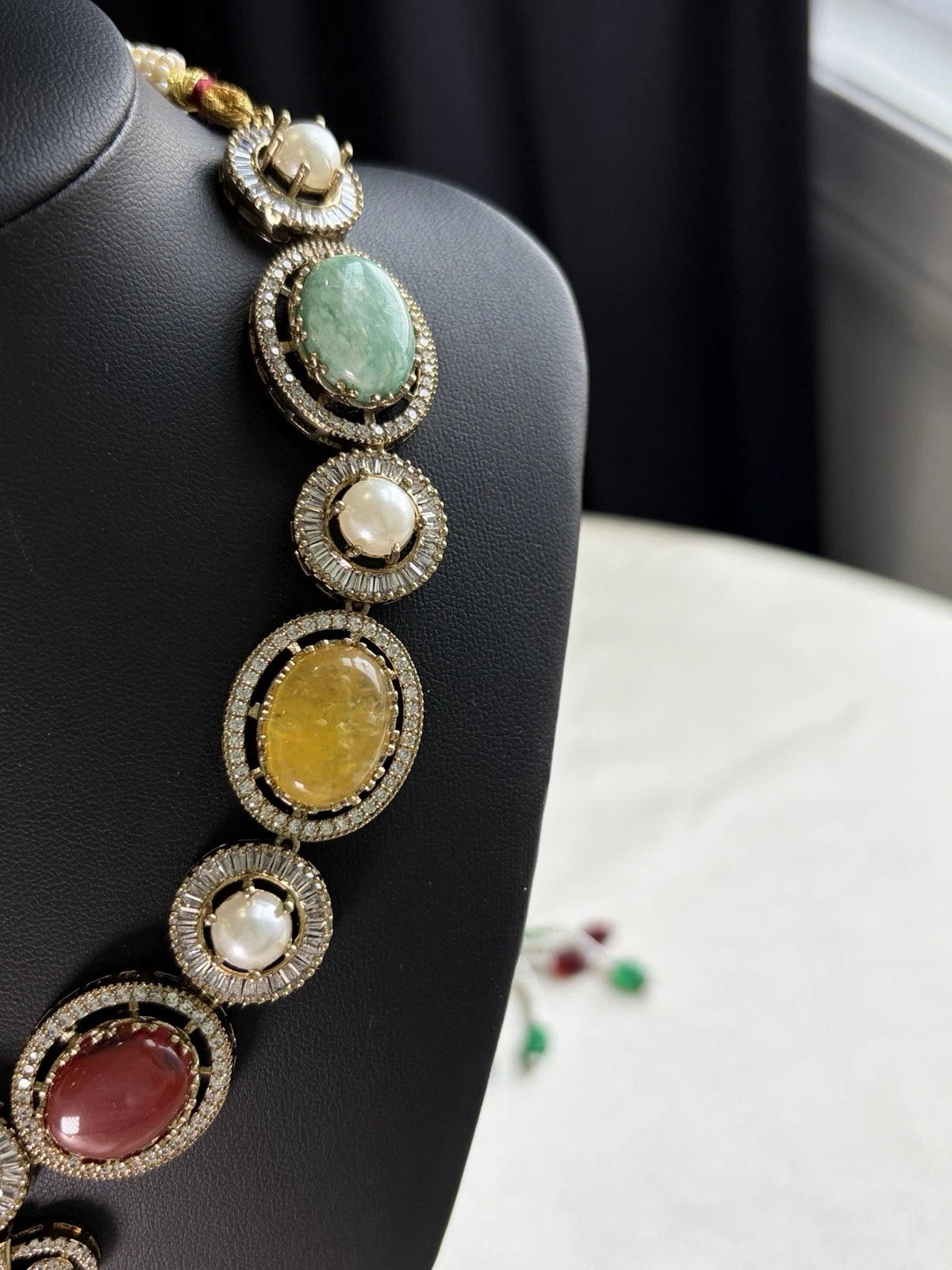 Sabasachi Inspired Heritage Gemstone Statement Necklace Set