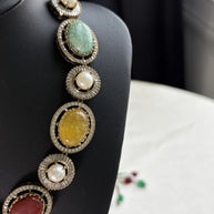 Sabasachi Inspired Heritage Gemstone Statement Necklace Set